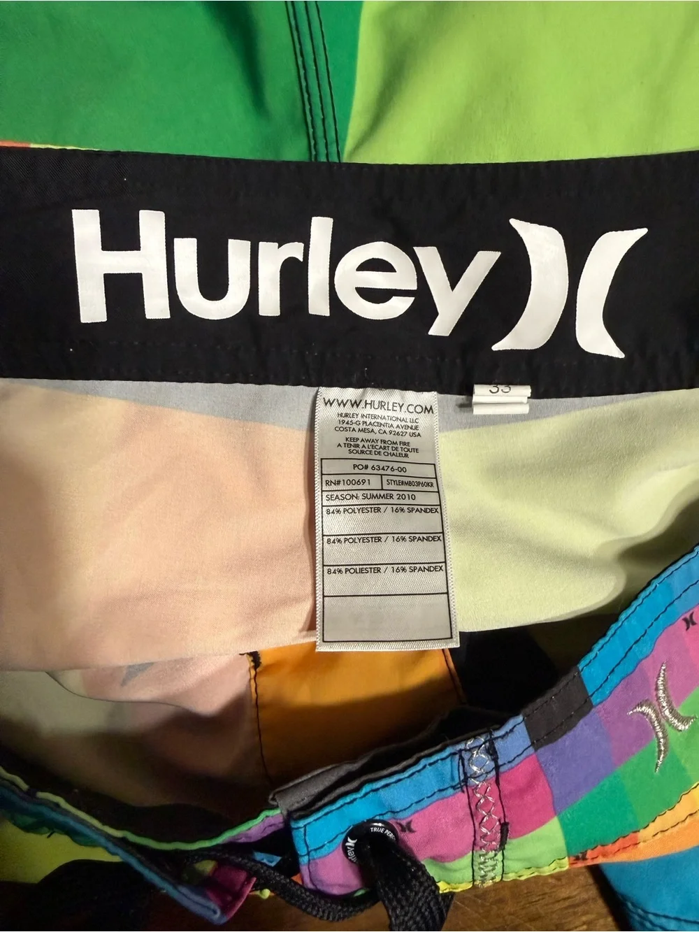 Hurley Phantom Shorts Swim Trunks Mens Size 33 Teens Surf Boardshorts Multicolor